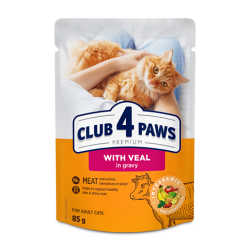CLUB 4 PAWS PREMIUM DLA DOROSŁYCH KOTÓW Z CIELĘCINĄ 100G